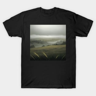 Grassy Field in a Misty Moor T-Shirt